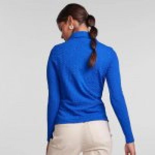 camisa mujer azul tejido elásico