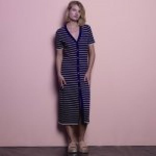 vestido punto navy beige rayas